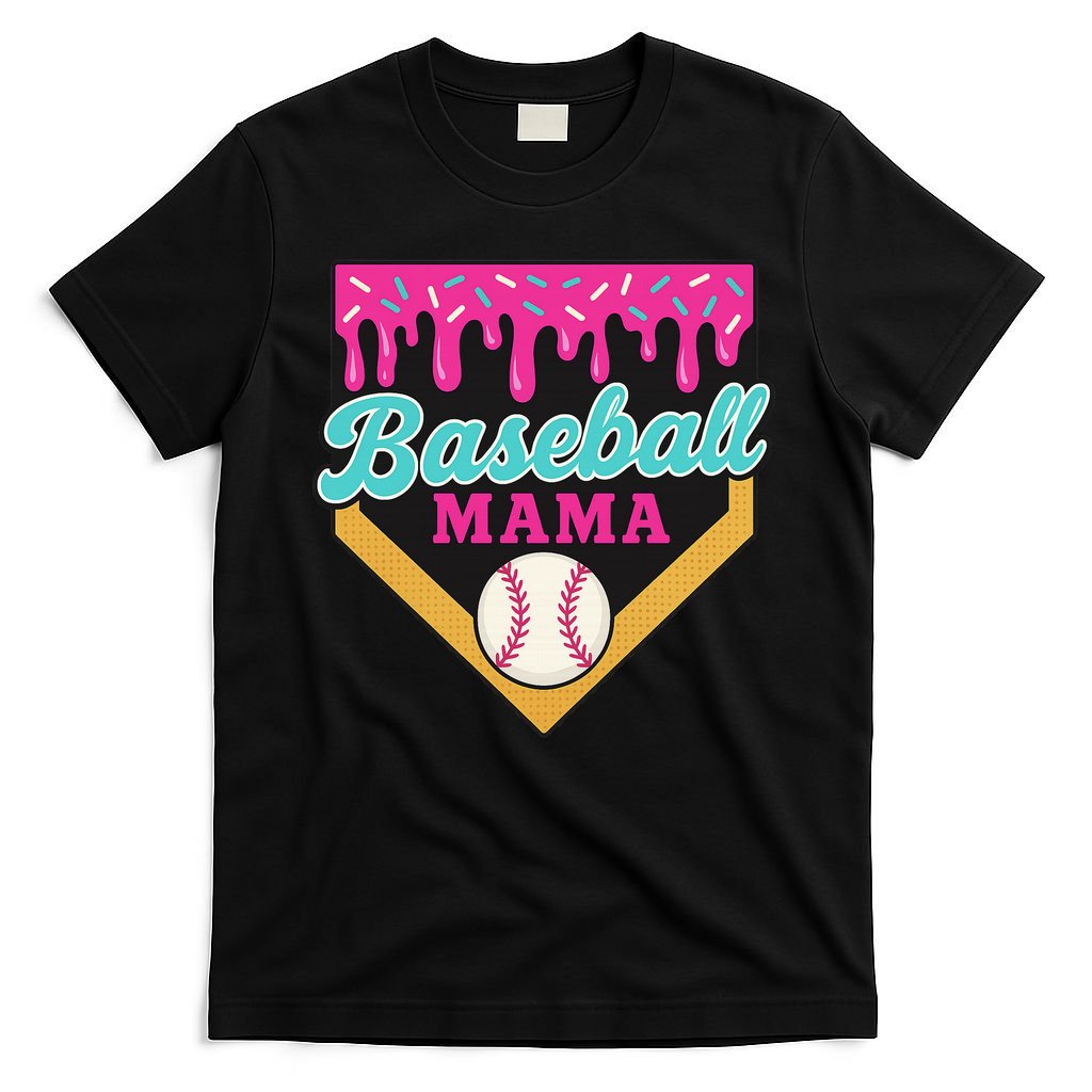 Baseball Mama Ice Cream Drip T-Shirt