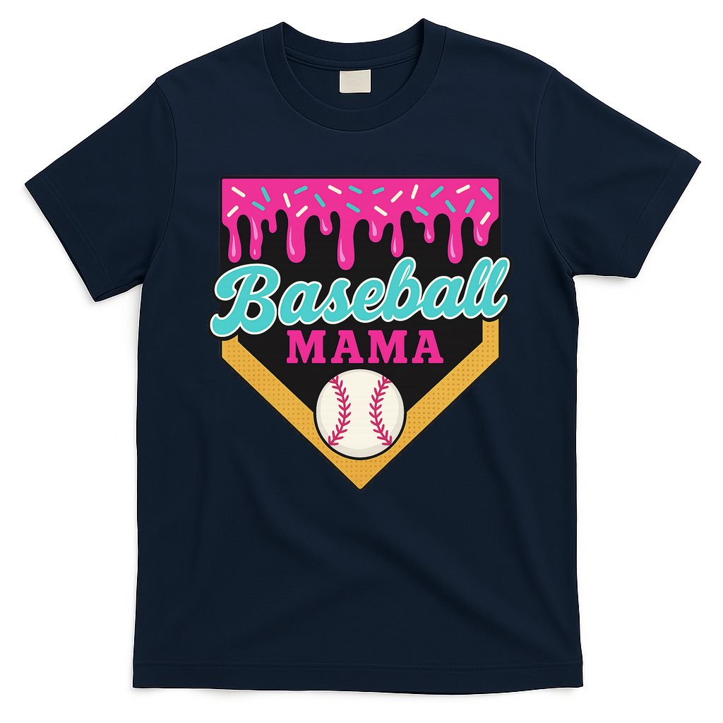 Baseball Mama Ice Cream Drip T-Shirt