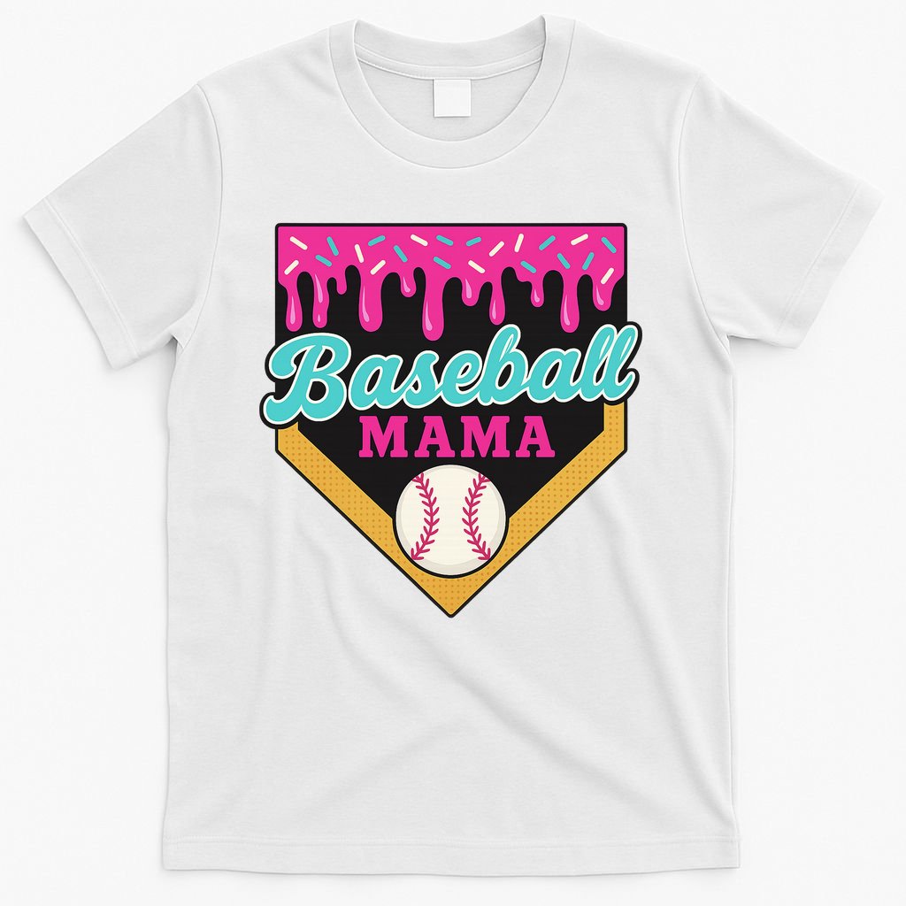 Baseball Mama Ice Cream Drip T-Shirt
