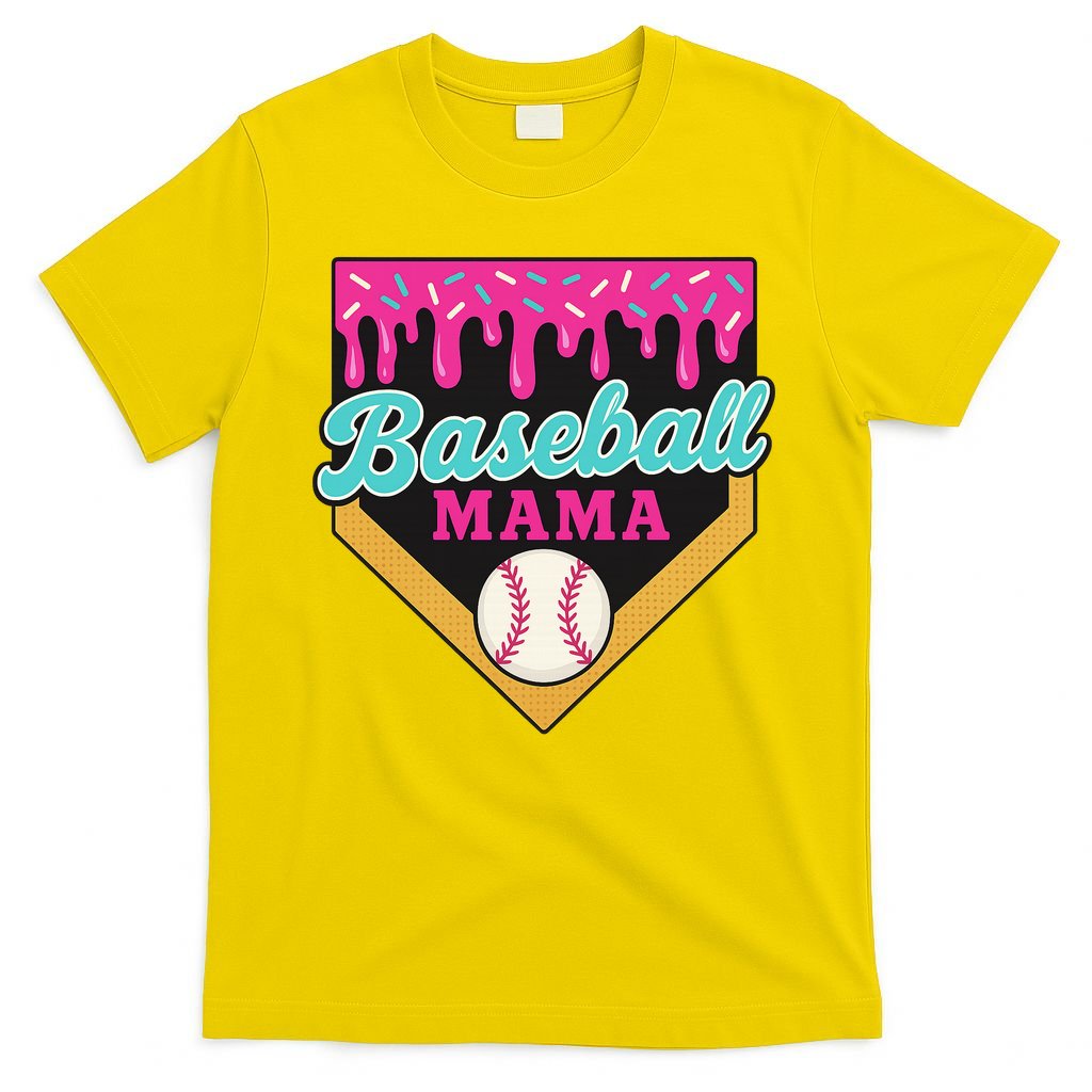 Baseball Mama Ice Cream Drip T-Shirt