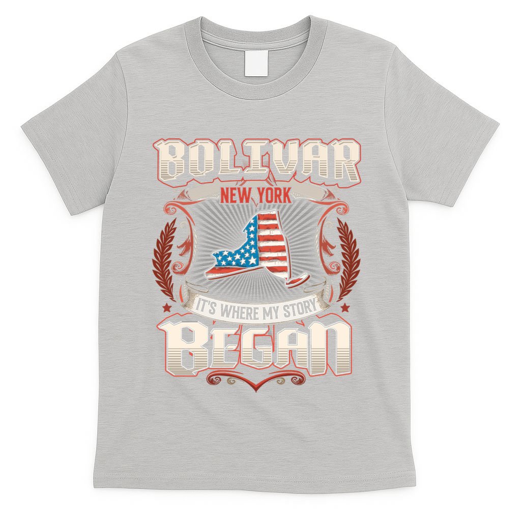 Bolivar New York Usa Flag 4th Of July Cute Gift T-Shirt