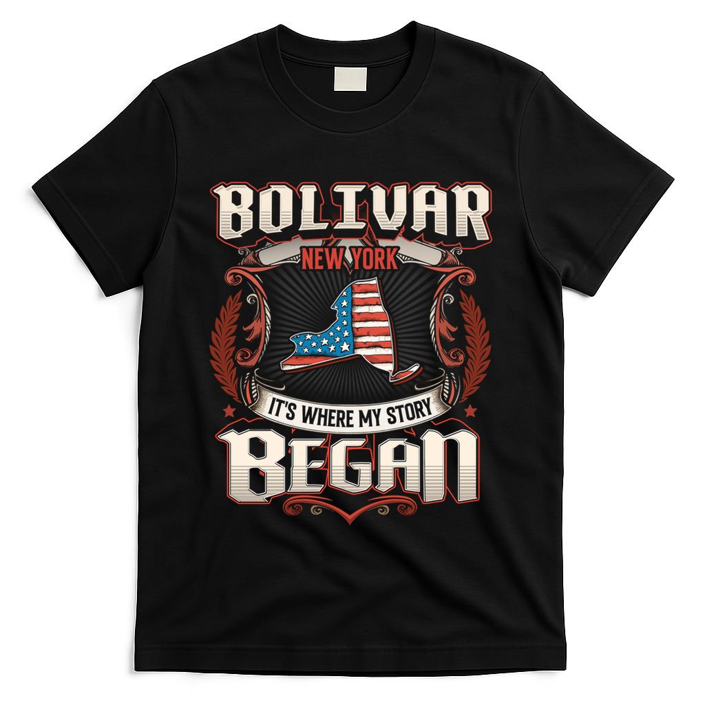Bolivar New York Usa Flag 4th Of July Cute Gift T-Shirt