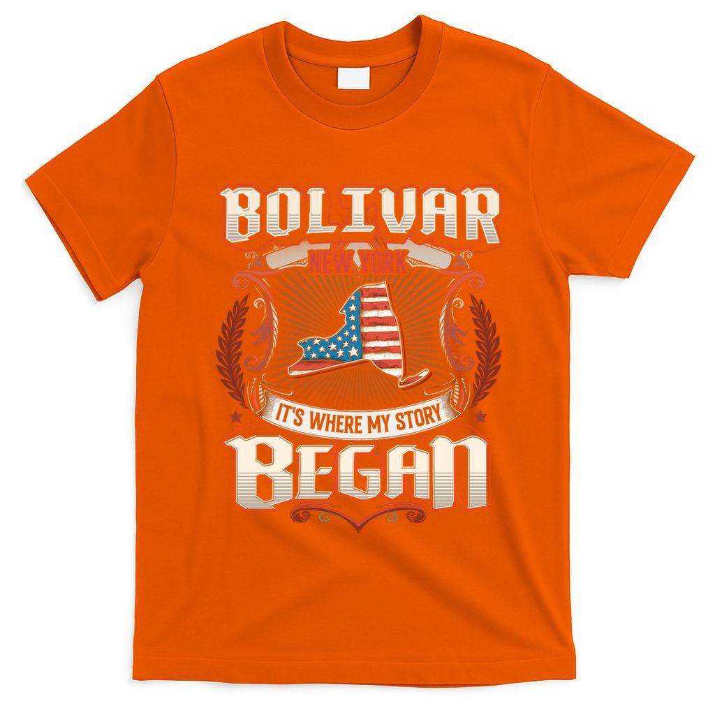 Bolivar New York Usa Flag 4th Of July Cute Gift T-Shirt