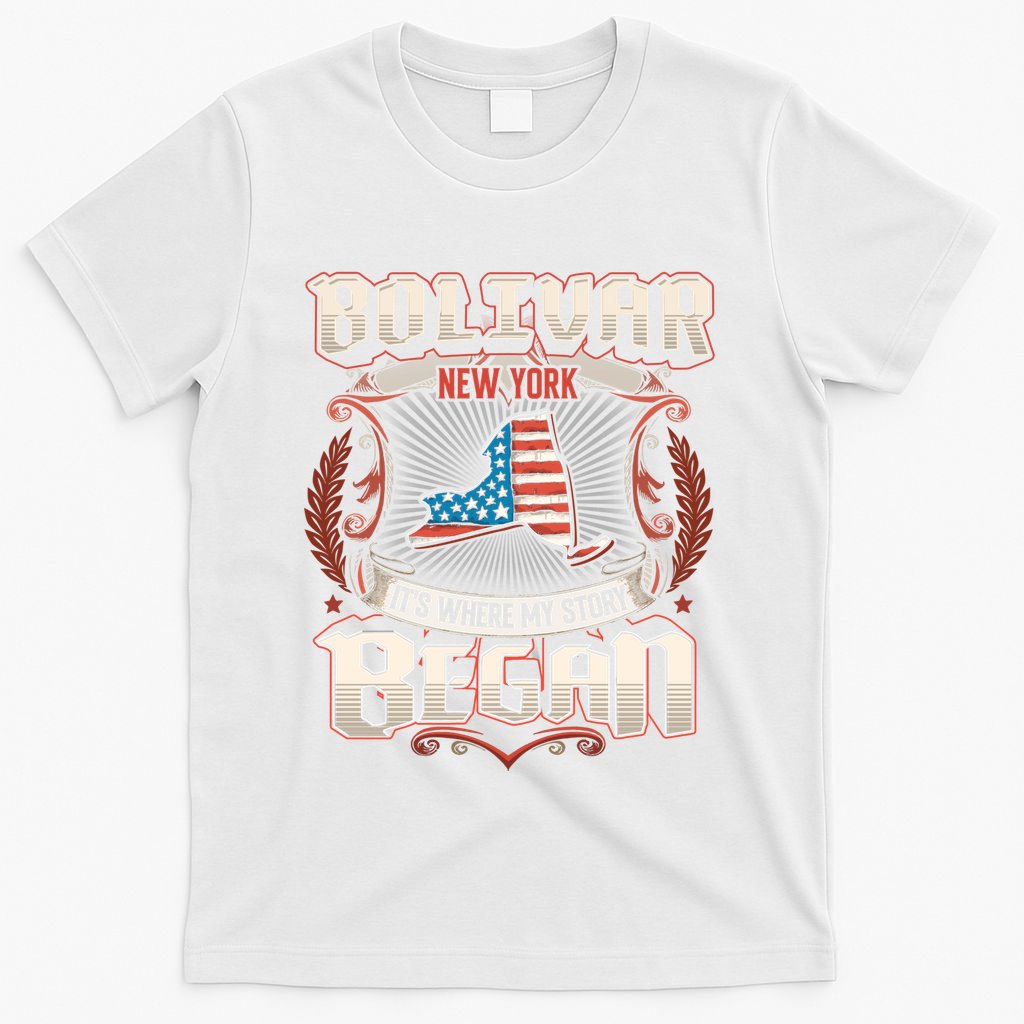 Bolivar New York Usa Flag 4th Of July Cute Gift T-Shirt