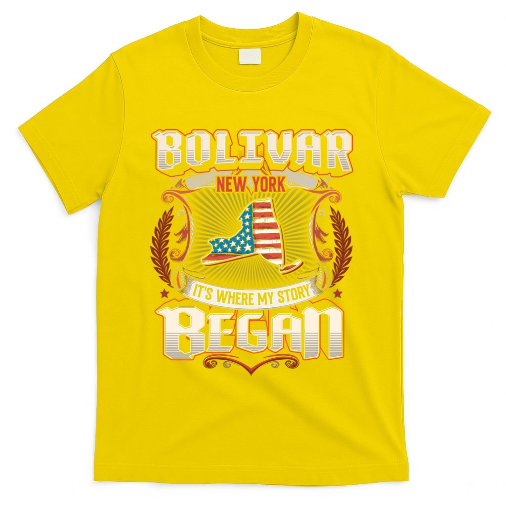 Bolivar New York Usa Flag 4th Of July Cute Gift T-Shirt