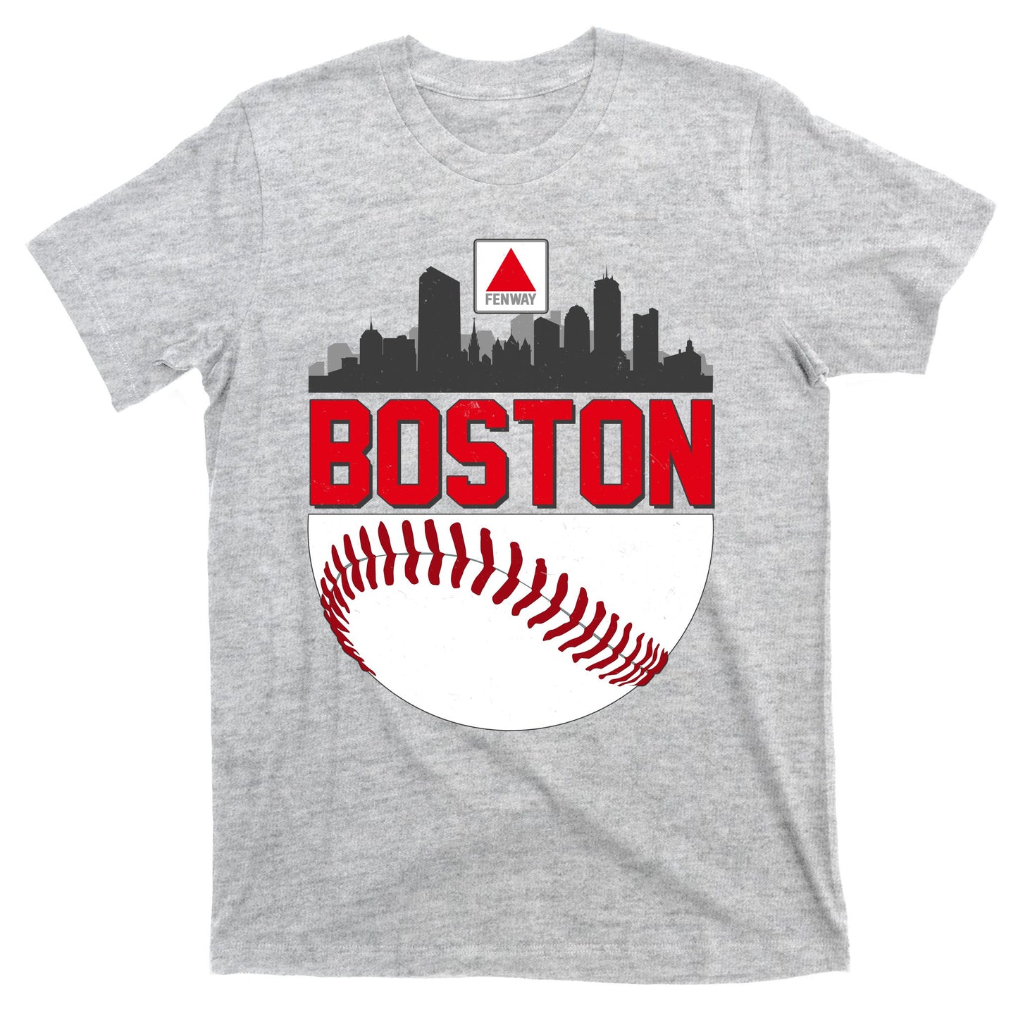 Boston Skyline Fenway Baseball Sports Logo T-Shirt