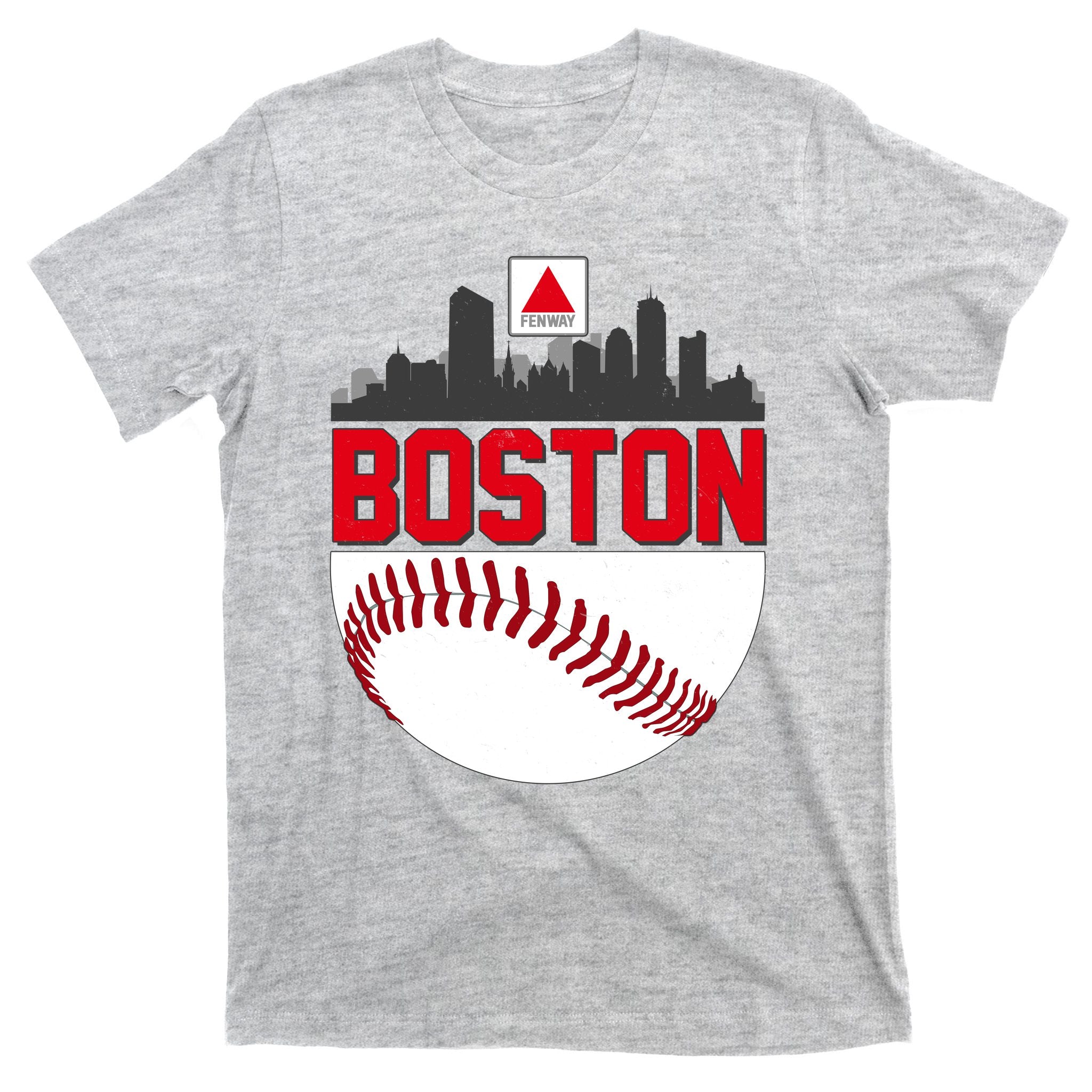 Boston Skyline Fenway Baseball Sports Logo T-Shirt