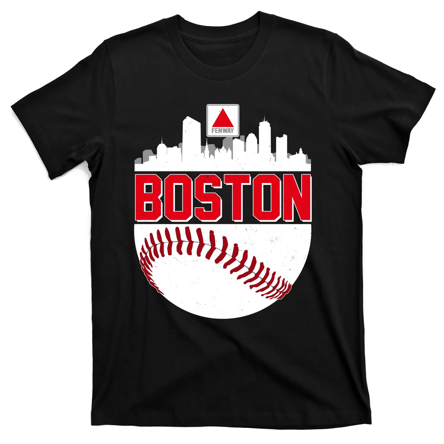 Boston Skyline Fenway Baseball Sports Logo T-Shirt
