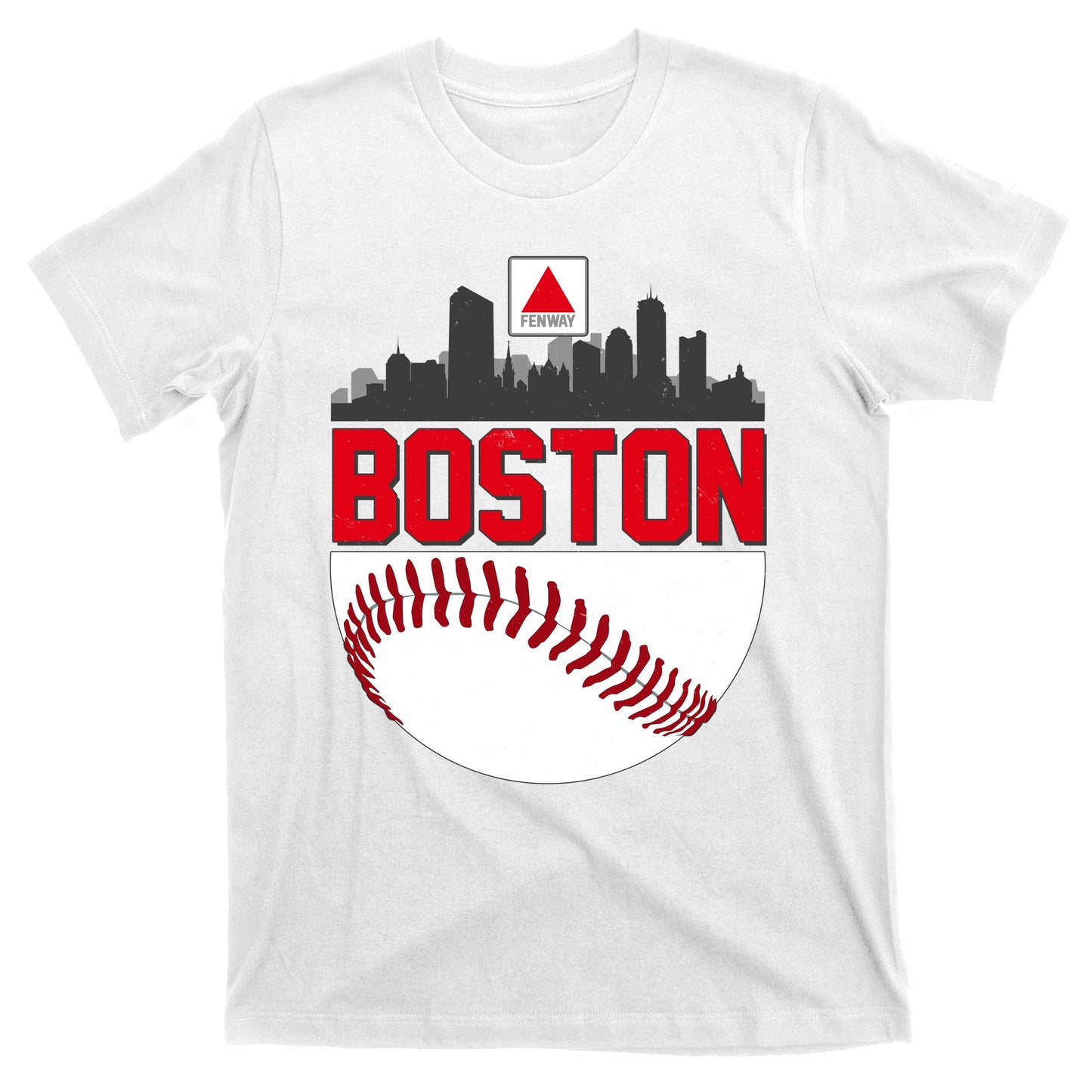 Boston Skyline Fenway Baseball Sports Logo T-Shirt