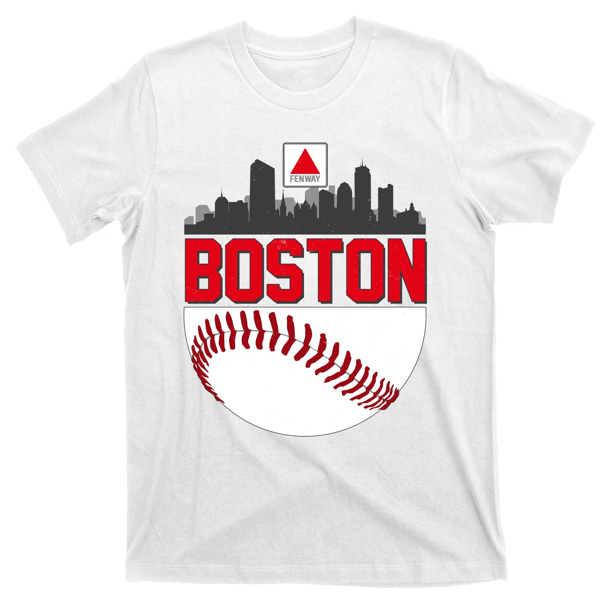 Boston Skyline Fenway Baseball Sports Logo T-Shirt