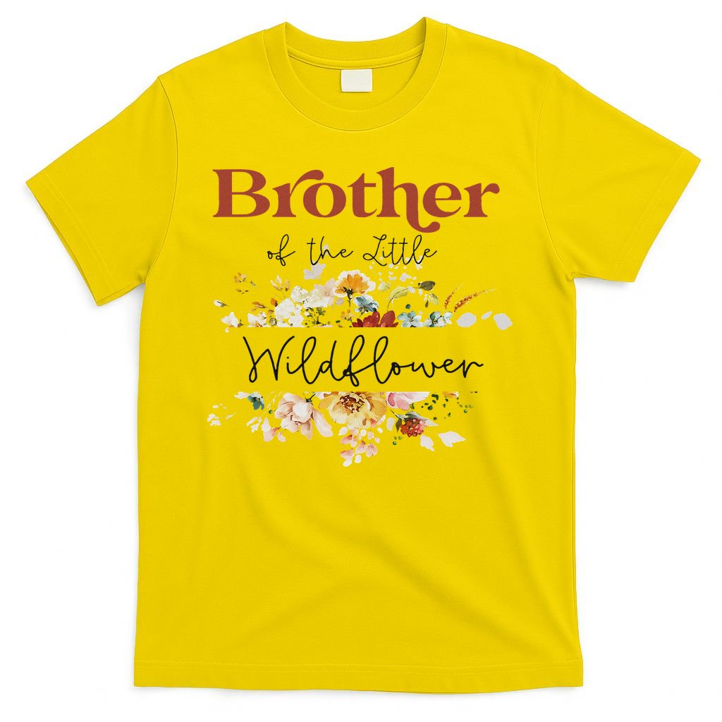 Brother Of The Little Wildflower Birthday Party Baby Shower T-Shirt
