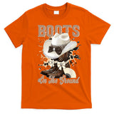 Boots On The Ground Black Cowgirl Western Where Them Fans  T-Shirt