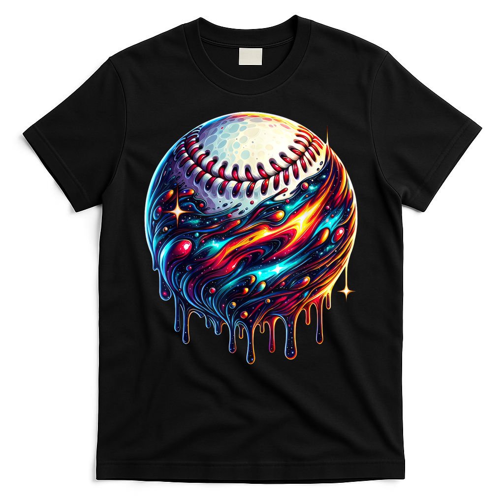 Baseball Planet Drip Baseball Drip Baseball Ice Cream Drip  T-Shirt