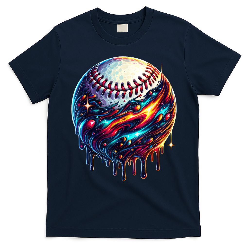 Baseball Planet Drip Baseball Drip Baseball Ice Cream Drip  T-Shirt