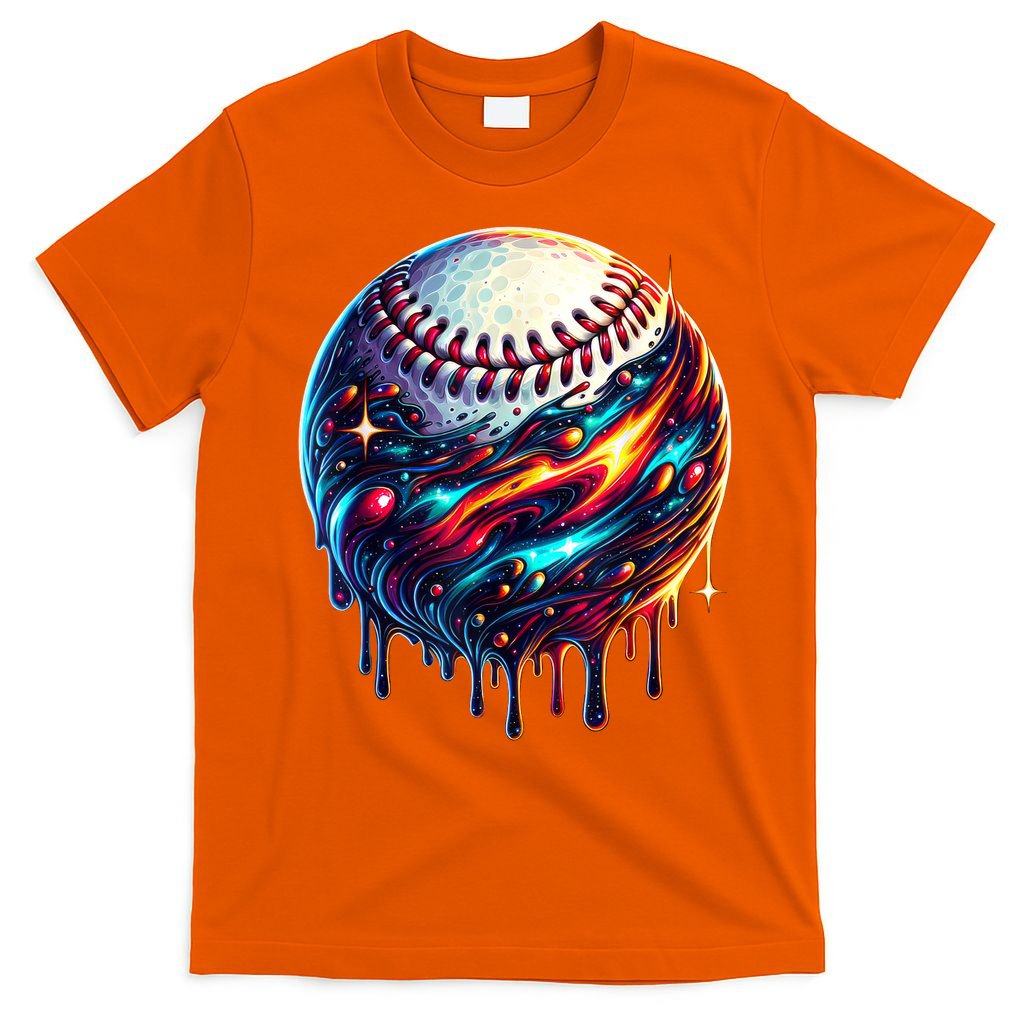 Baseball Planet Drip Baseball Drip Baseball Ice Cream Drip  T-Shirt