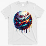 Baseball Planet Drip Baseball Drip Baseball Ice Cream Drip  T-Shirt