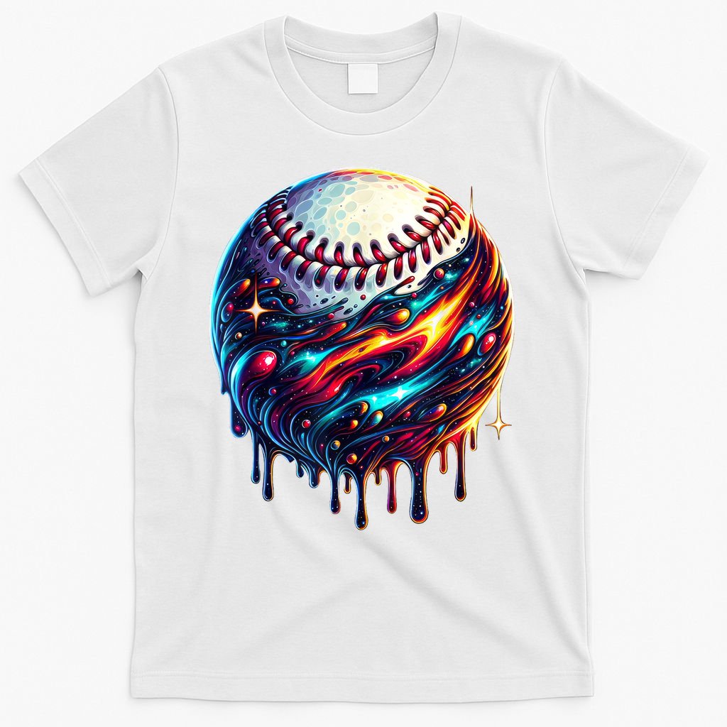 Baseball Planet Drip Baseball Drip Baseball Ice Cream Drip  T-Shirt