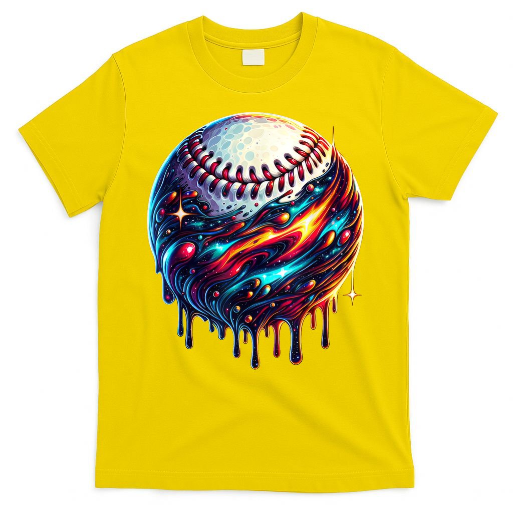 Baseball Planet Drip Baseball Drip Baseball Ice Cream Drip  T-Shirt