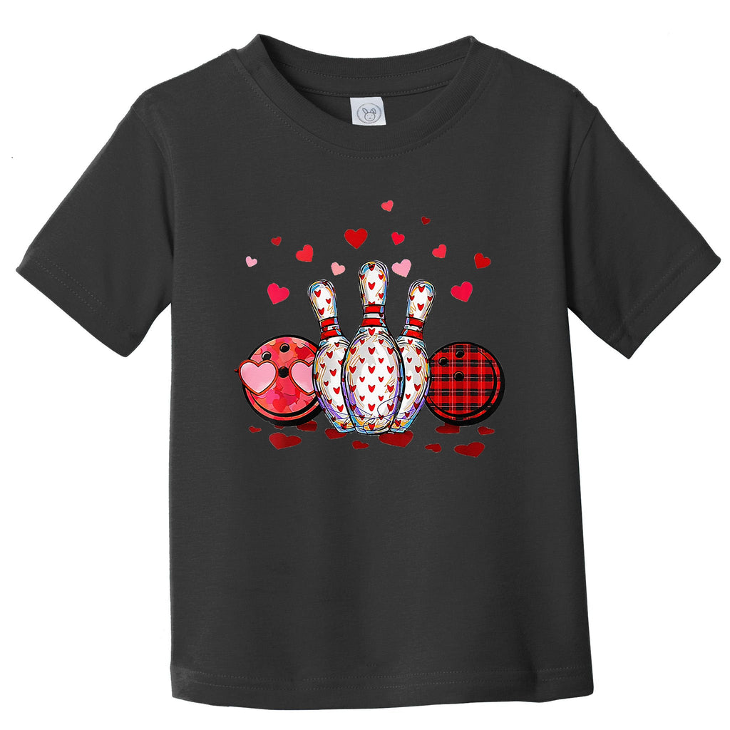 Buffalo Plaid Red Bowling Gnome Christmas Valentine Family Toddler T-Shirt