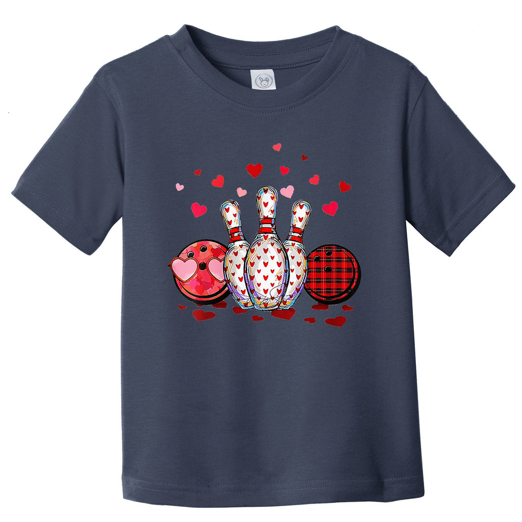 Buffalo Plaid Red Bowling Gnome Christmas Valentine Family Toddler T-Shirt