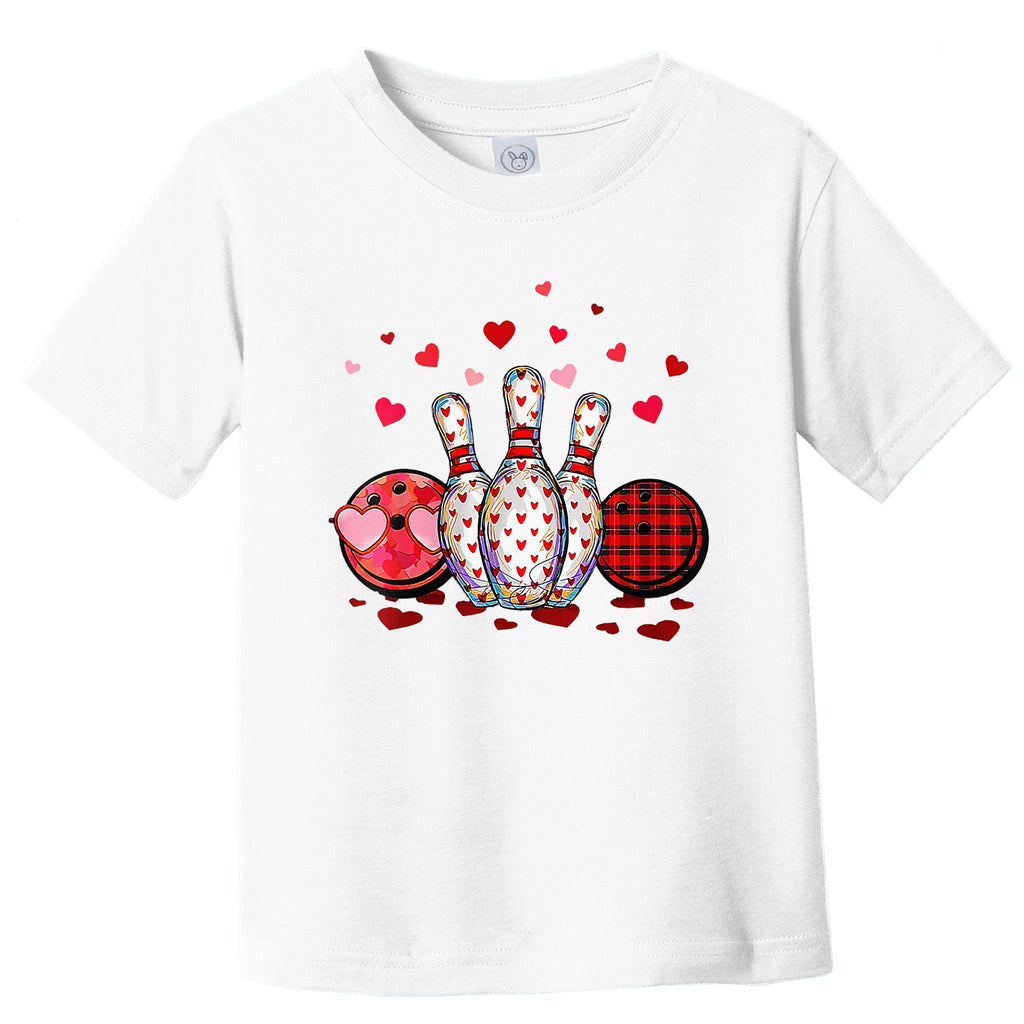 Buffalo Plaid Red Bowling Gnome Christmas Valentine Family Toddler T-Shirt