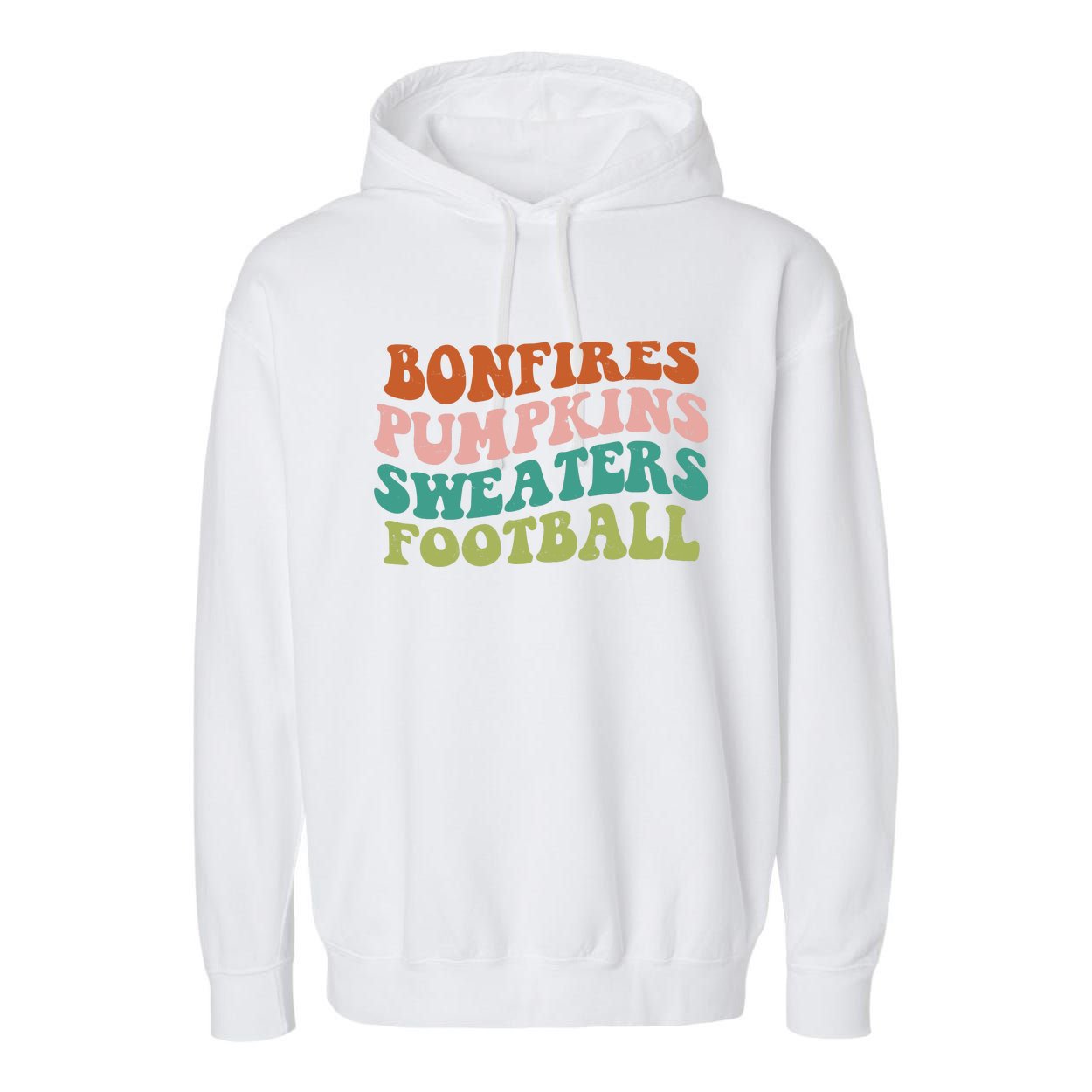 Bonfires Pumpkins Sweaters Football Fall Season Garment-Dyed Fleece Hoodie