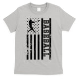 Baseball Pitcher USA Flag T-Shirt