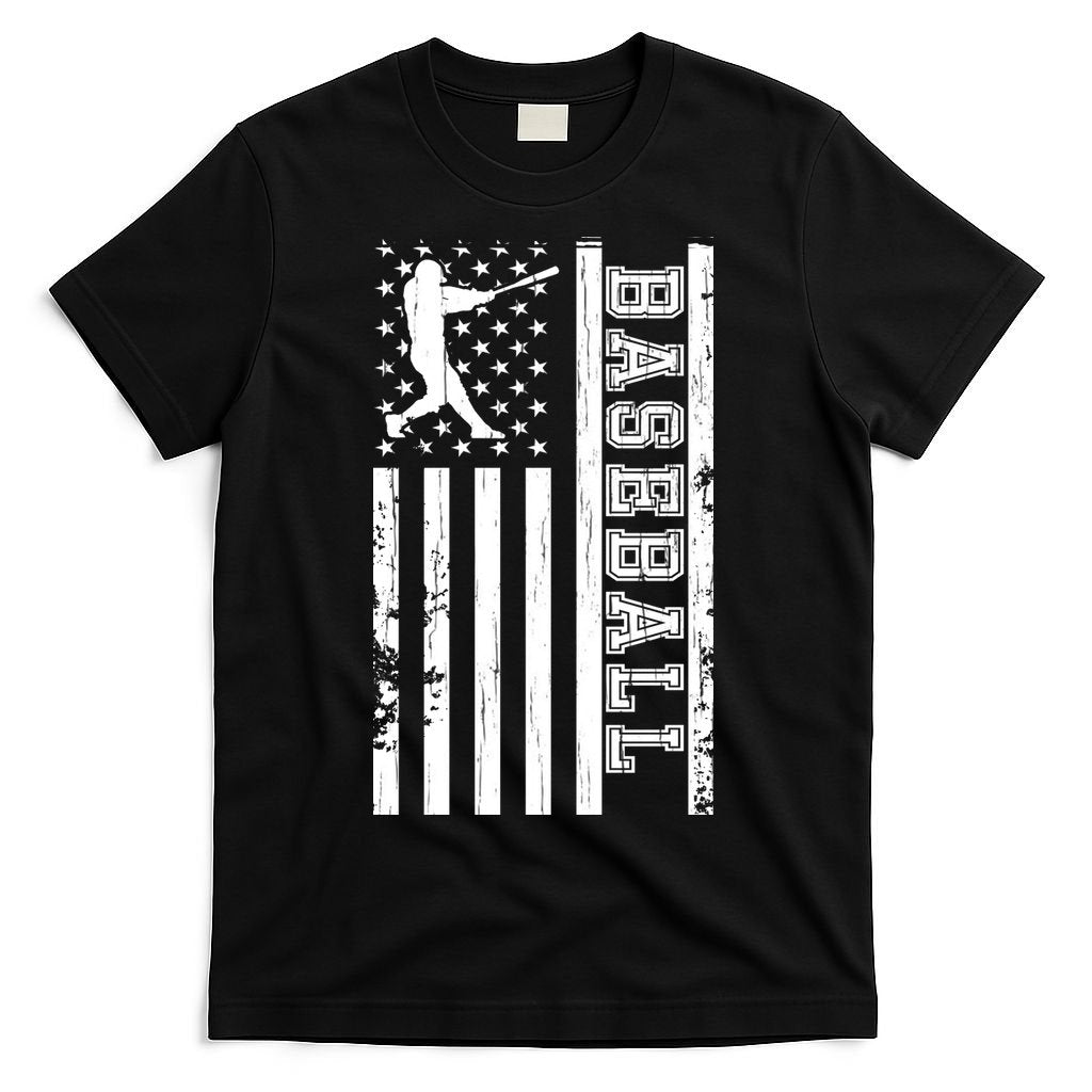 Baseball Pitcher USA Flag T-Shirt