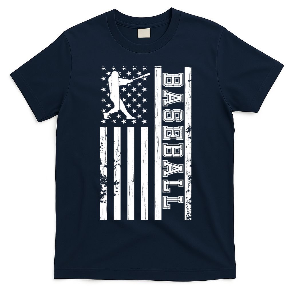 Baseball Pitcher USA Flag T-Shirt