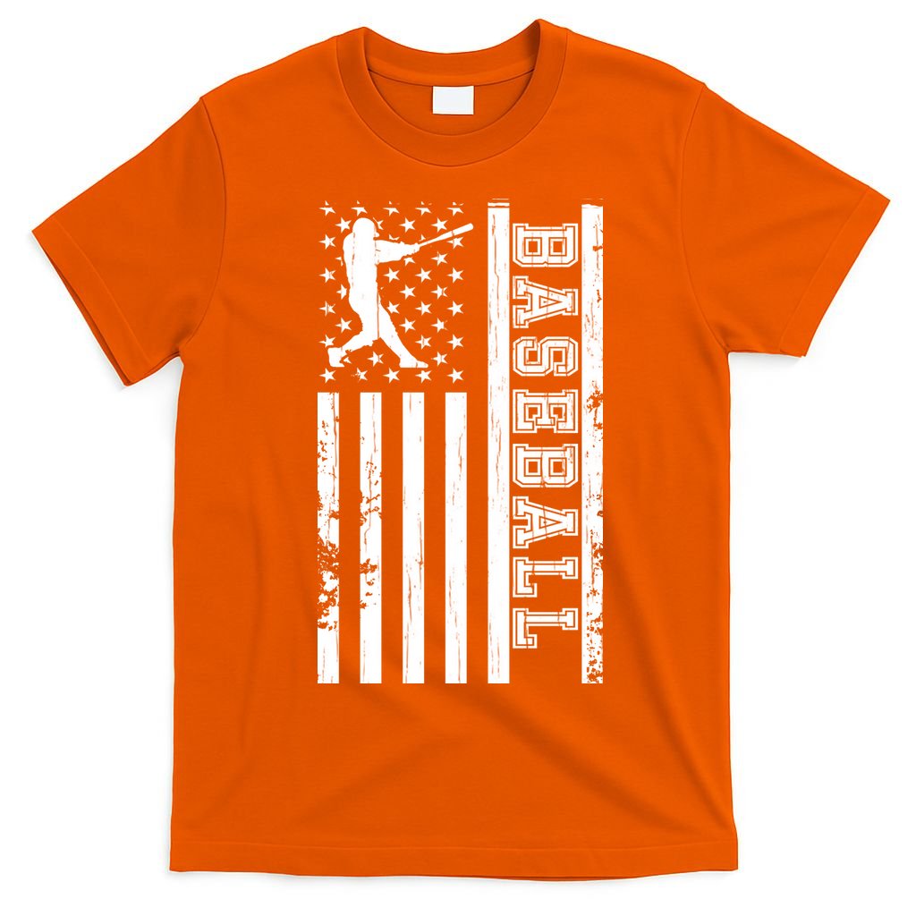 Baseball Pitcher USA Flag T-Shirt