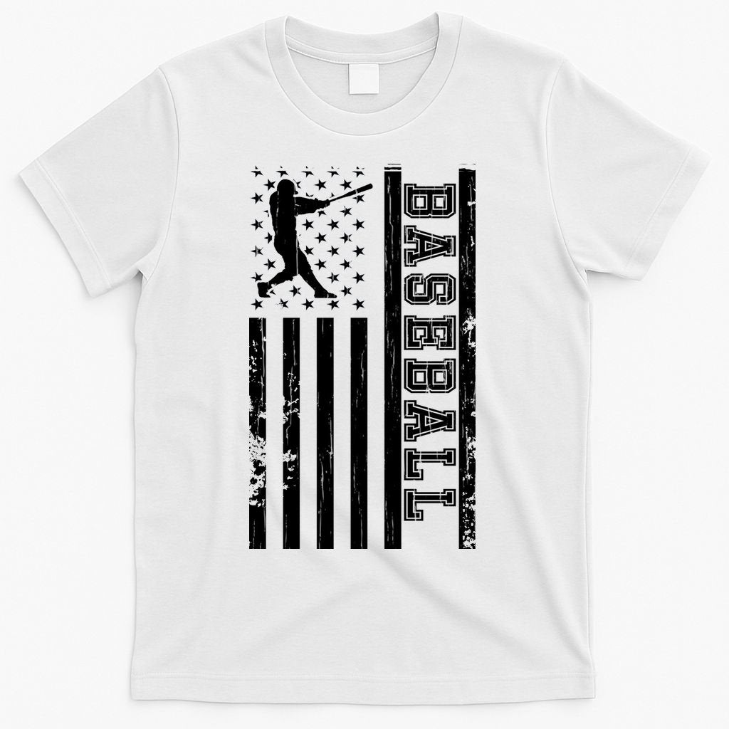Baseball Pitcher USA Flag T-Shirt