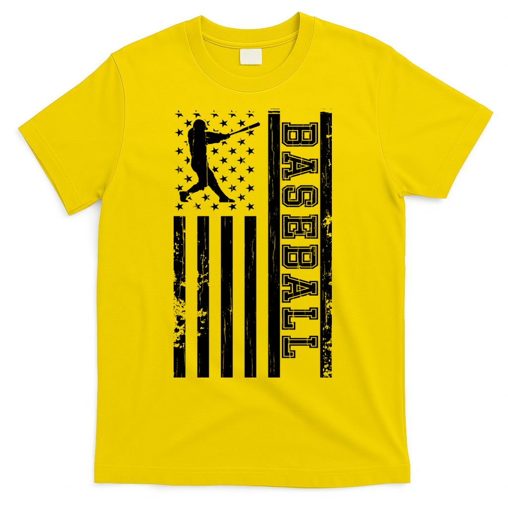 Baseball Pitcher USA Flag T-Shirt