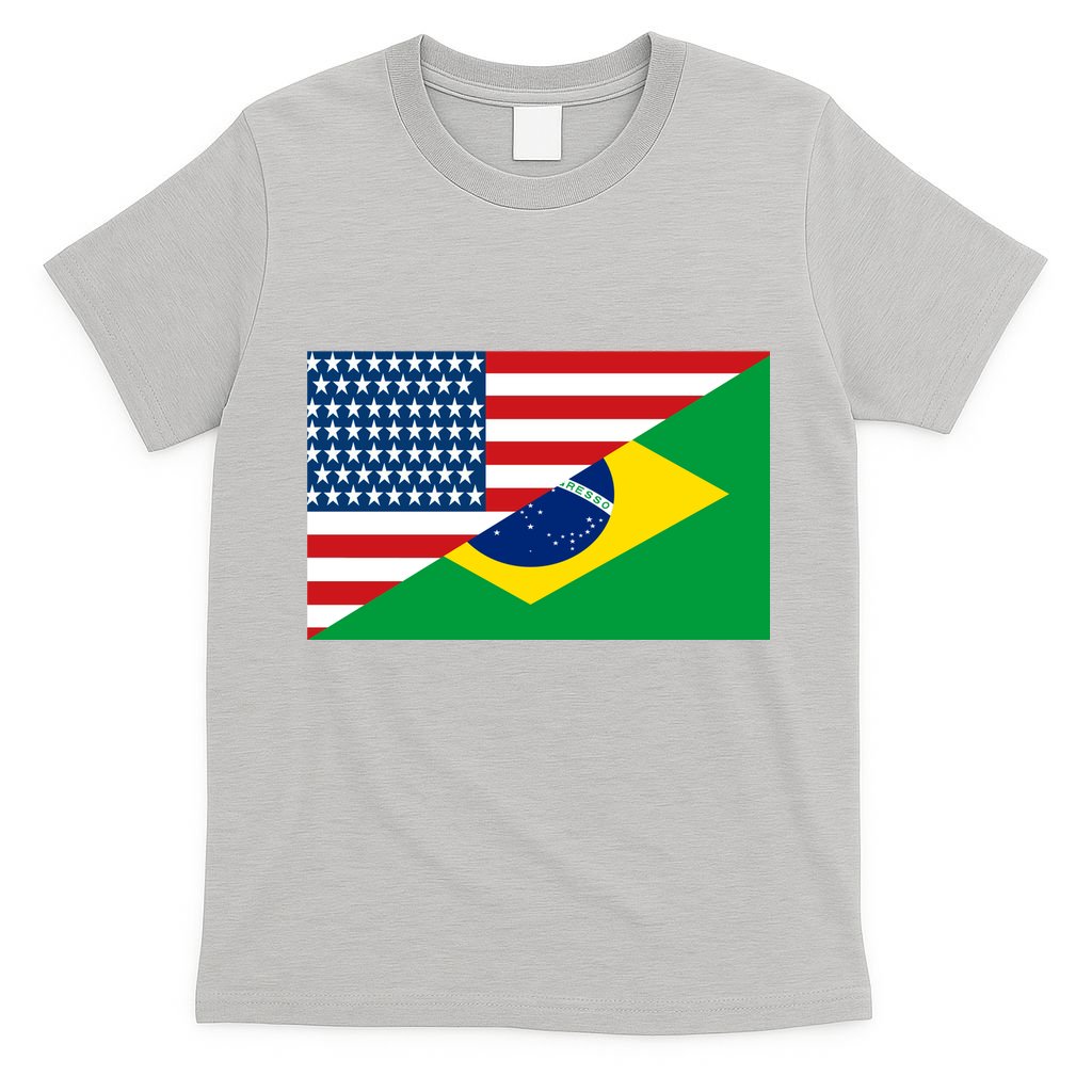 Brazil USA American Flag T-Shirt