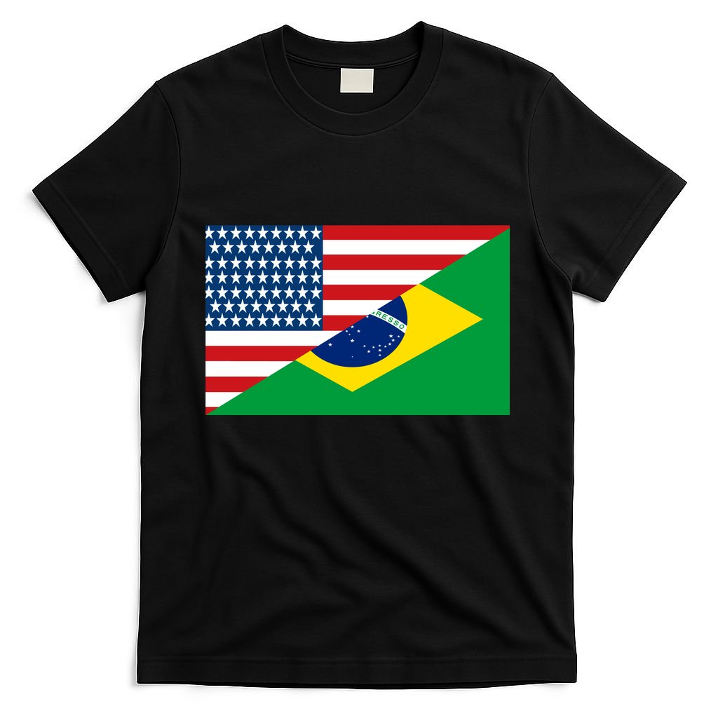 Brazil USA American Flag T-Shirt