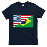 Brazil USA American Flag T-Shirt