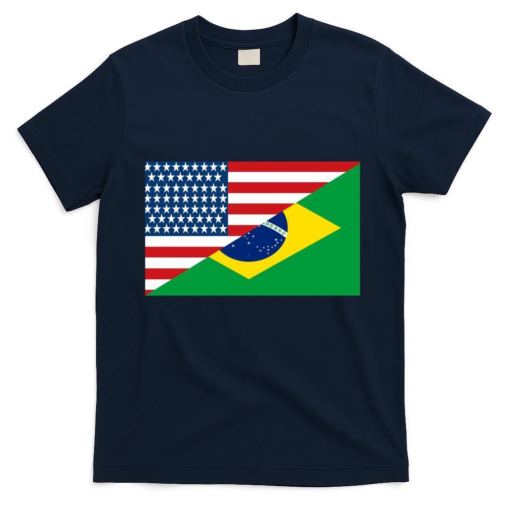 Brazil USA American Flag T-Shirt