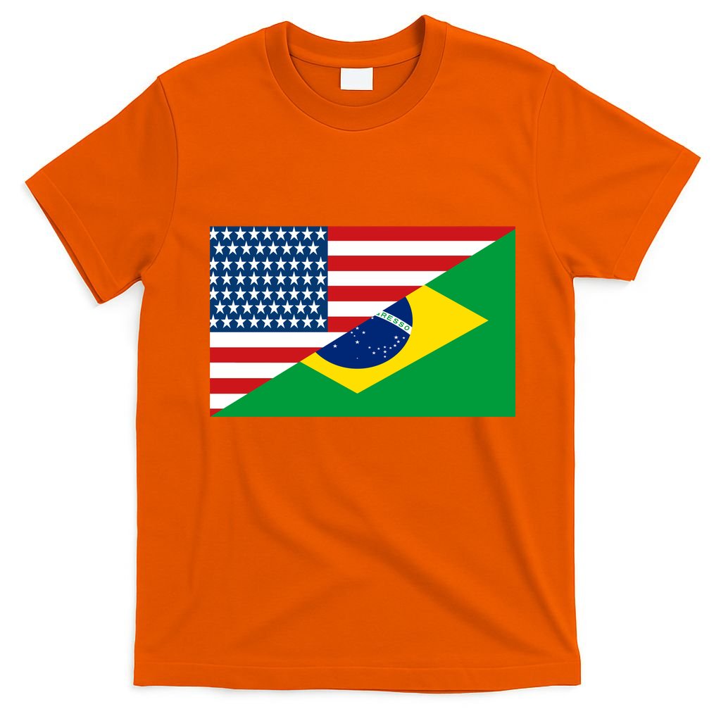 Brazil USA American Flag T-Shirt