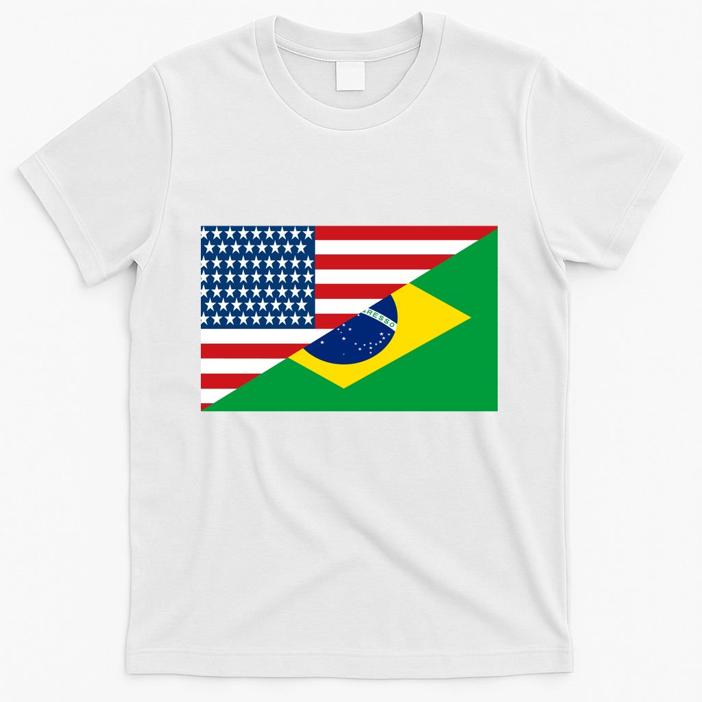 Brazil USA American Flag T-Shirt