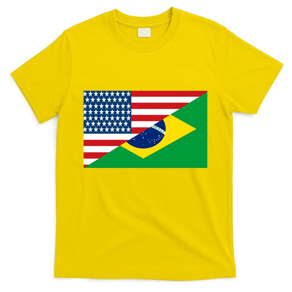 Brazil USA American Flag T-Shirt