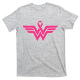 Breast Cancer Superhero Ribbon Logo T-Shirt