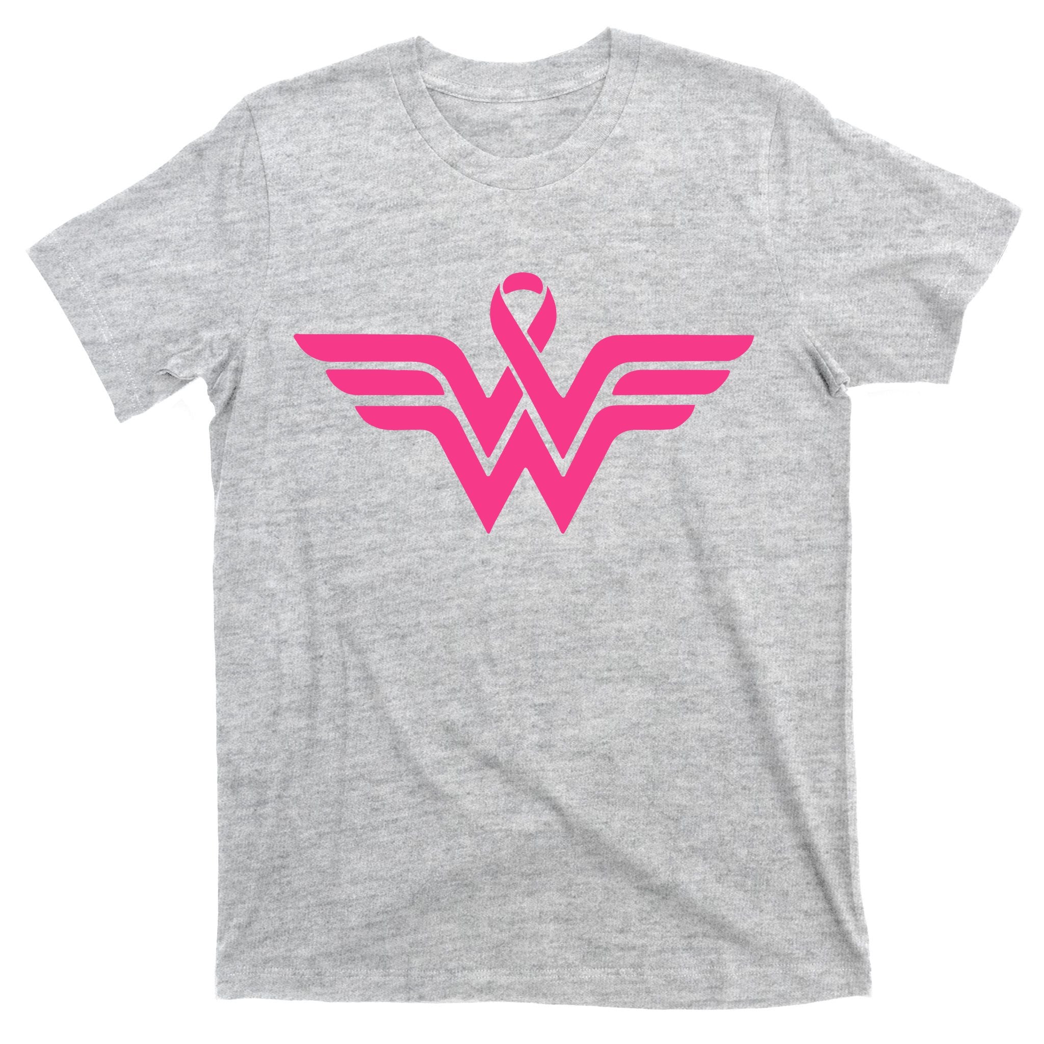 Breast Cancer Superhero Ribbon Logo T-Shirt