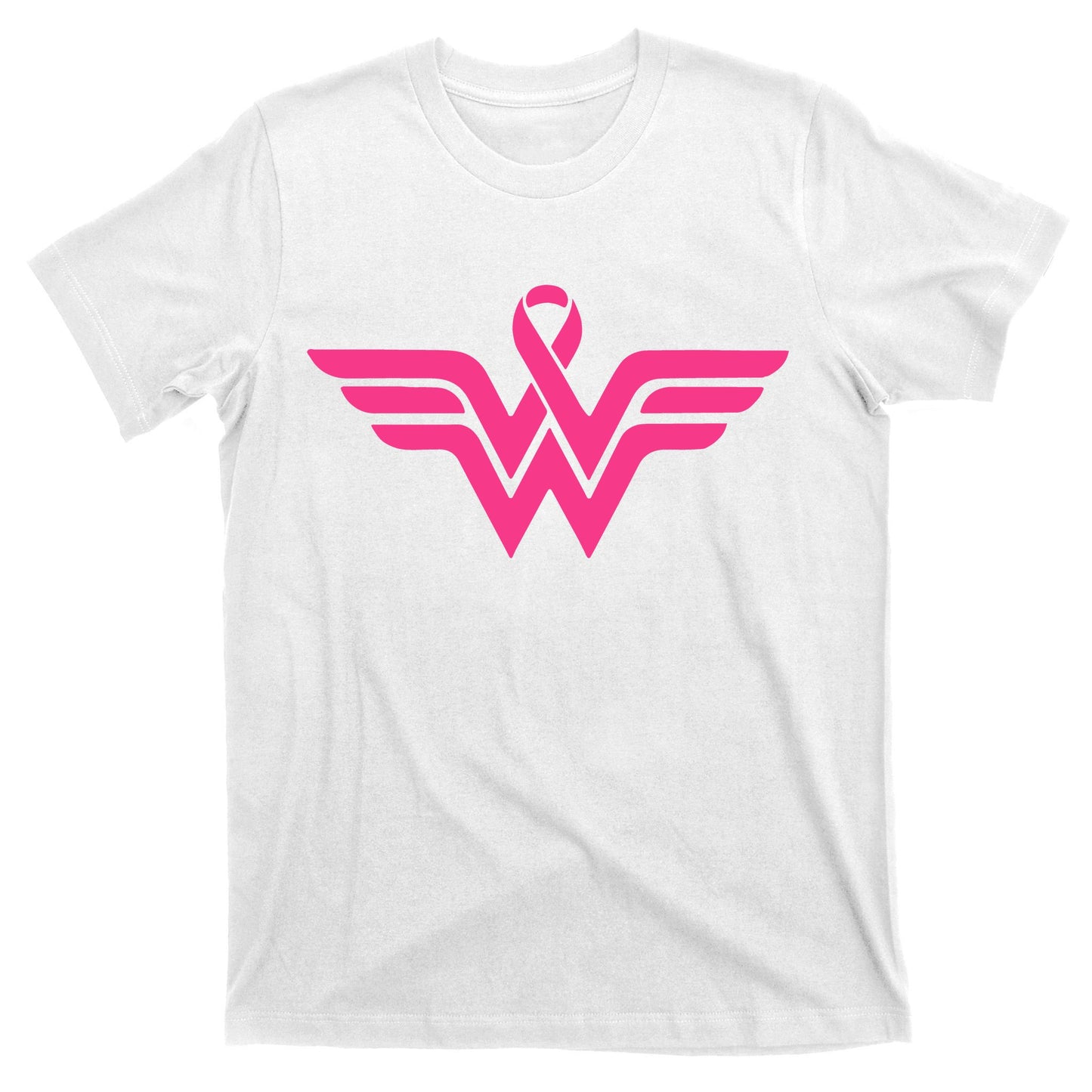 Breast Cancer Superhero Ribbon Logo T-Shirt