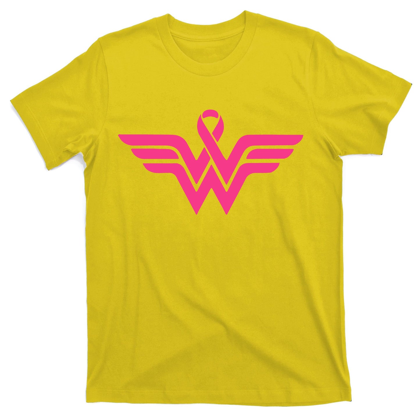 Breast Cancer Superhero Ribbon Logo T-Shirt