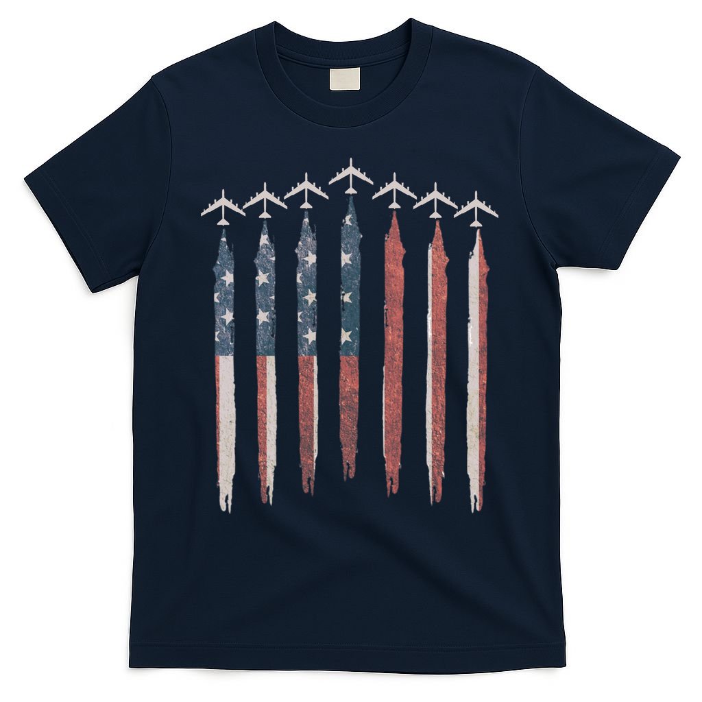 B-52 Stratofortress Bomber Airplane USA Patriotic Flag T-Shirt