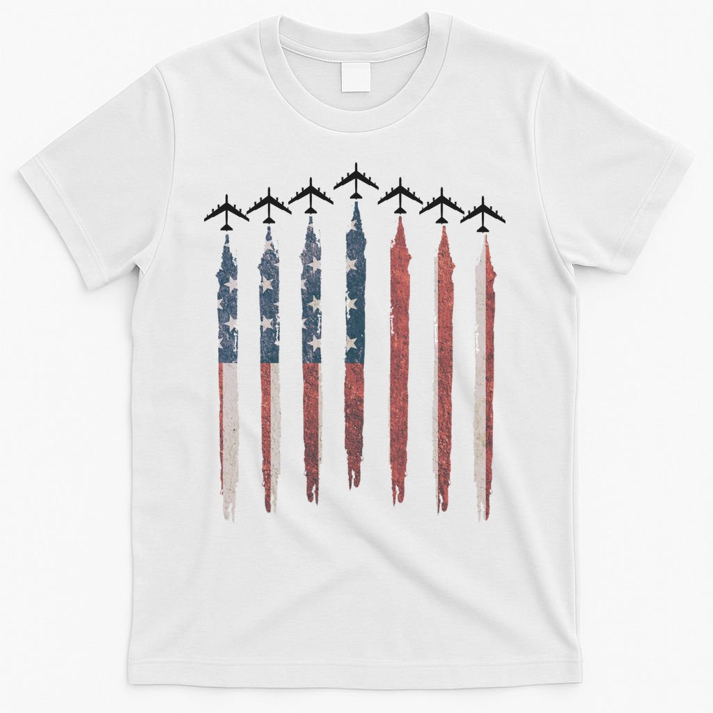 B-52 Stratofortress Bomber Airplane USA Patriotic Flag T-Shirt