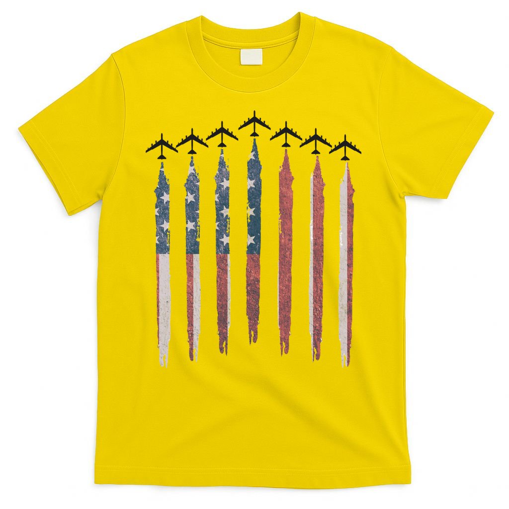 B-52 Stratofortress Bomber Airplane USA Patriotic Flag T-Shirt