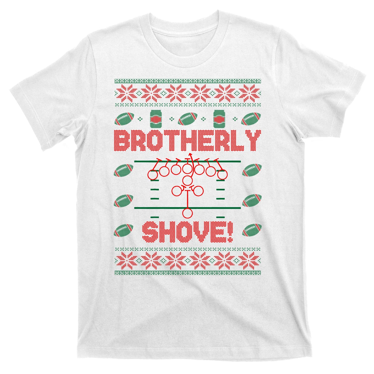 Brotherly Shove Eagles Nick Sirianni Ugly Christmas Sweater T-Shirt