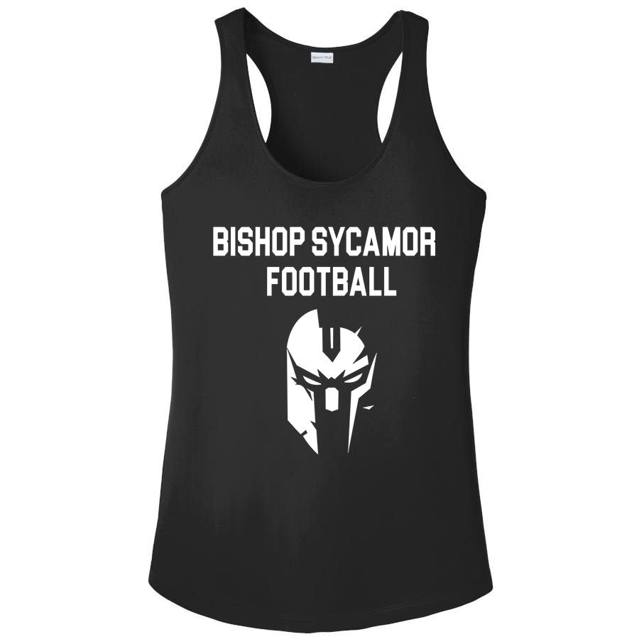 Bishop Sycamore Football Spartan Ladies PosiCharge Competitor Racerback Tank