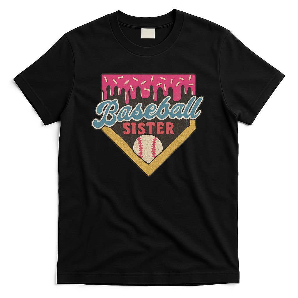 Baseball Sister Ice Cream Drip T-Shirt