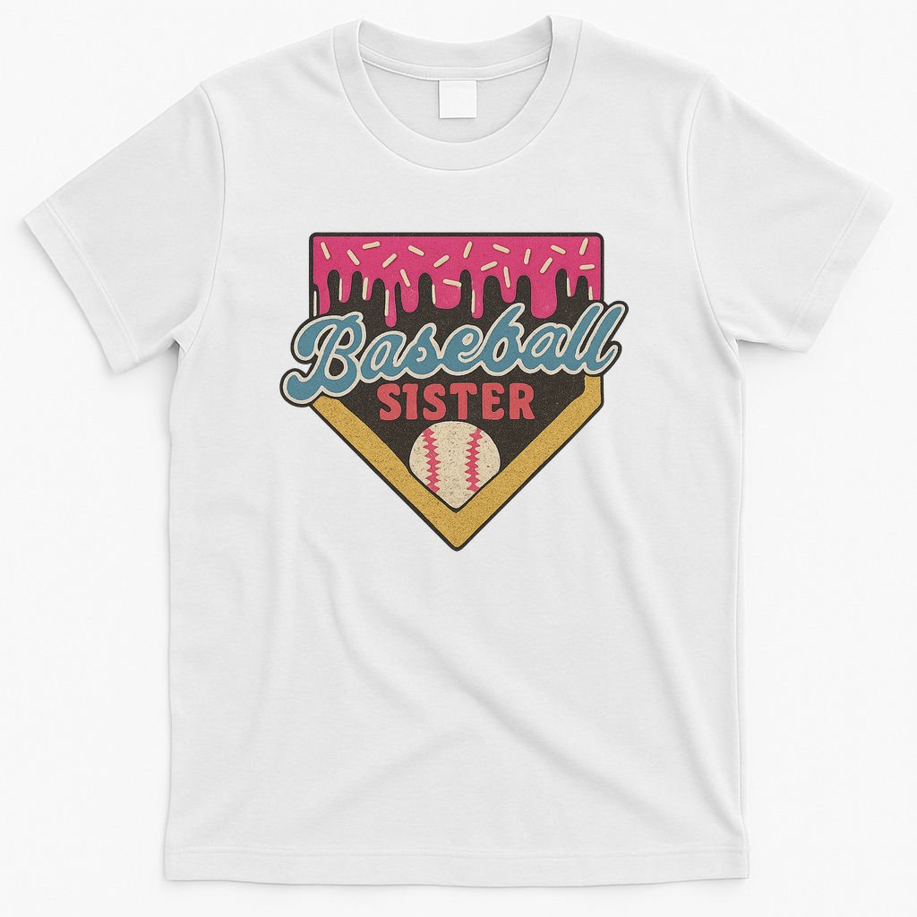 Baseball Sister Ice Cream Drip T-Shirt